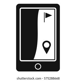Golf course navigator icon. Simple illustration of golf course navigator vector icon for web