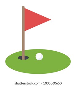 Golf Course Green Flag Flagstick Golf Stock Vector (Royalty Free ...