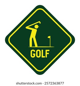 Golf course sign on the road