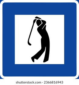 Golf course , Signs giving information, Special regulation, Road signs in Sweden