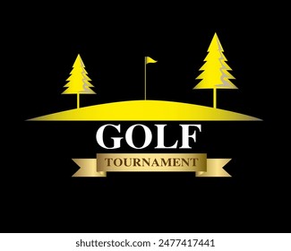 Golf course symbol silhouette vector illustration.