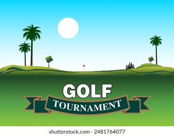 Golf course symbol silhouette vector illustration.
