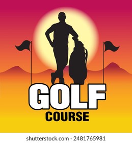 Golf course symbol silhouette vector illustration.