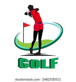 Golf course symbol silhouette vector illustration.