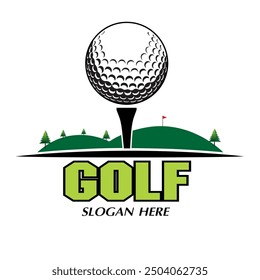 Golf course symbol silhouette vector illustration.