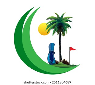 Golf course symbol silhouette vector illustration.