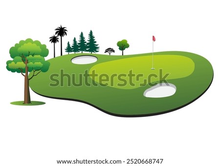 Golf course symbol silhouette vector illustration.