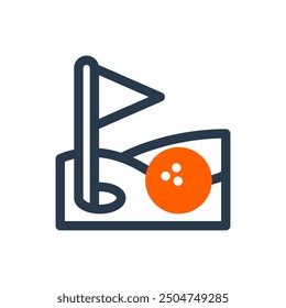 Golf Course Vector Icon Illustration