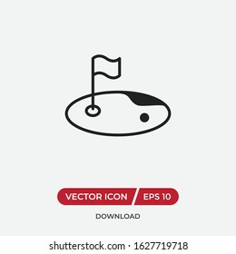 Golf course vector icon in modern design style for web site and mobile app