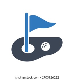 Golf course vector icon on white background