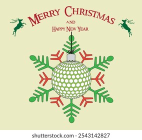 Golf course vector illustration on Christmas and New Year for advertising use in celebration of discount.