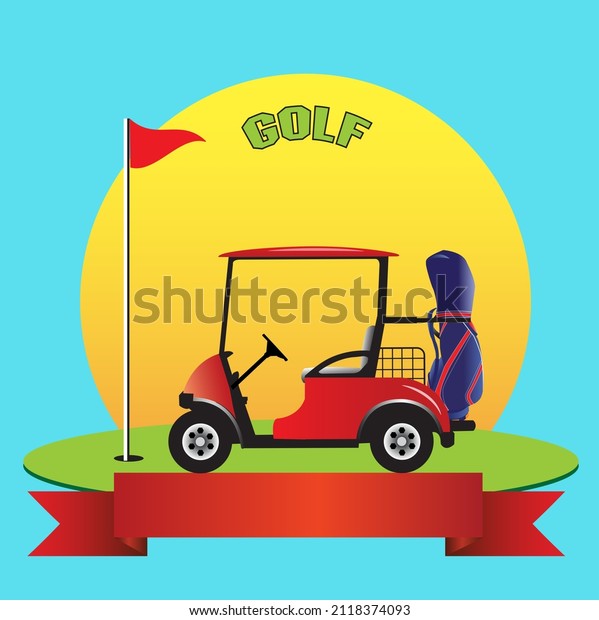 Golf course vector illustration suitable\
cartoon style for advertising poster\
picture