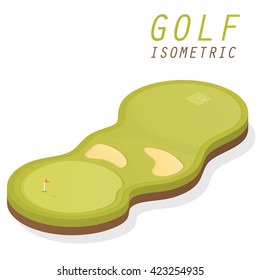 Golf Course Vector Isometric.