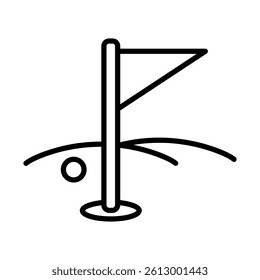 Golf Course Vector Line Icon Design