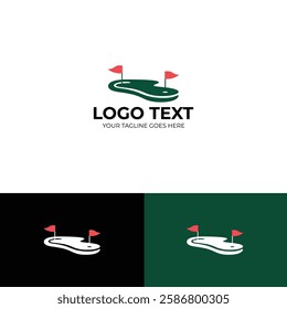 Golf course vector logo design template