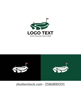 Golf course vector logo design template