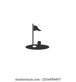 Golf court ball flag icon flat vector design
