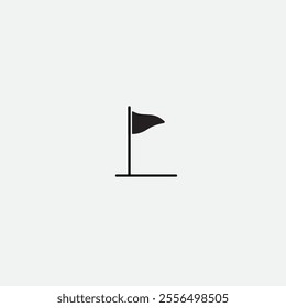 Golf court ball flag icon flat vector design