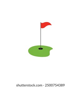 Golf court flag icon flat vector design