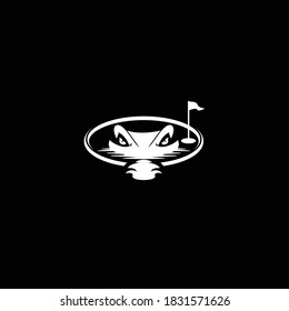 Golf crocodile logo design vector template