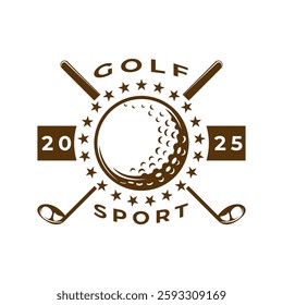 Golf with Cross Sticks golf logo vector. Golf sports logo design template