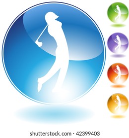 Golf crystal icon isolated on a white background.