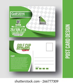 Golf cup Post Card Set Template.