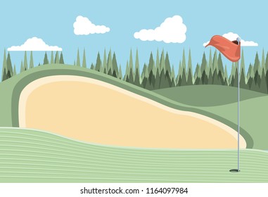 golf curse with sand trap