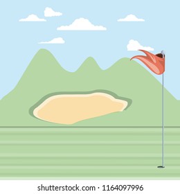 golf curse with sand trap