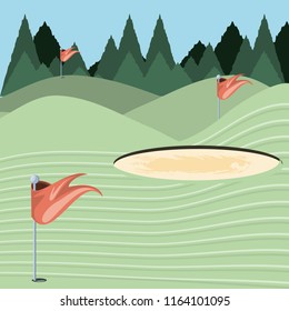golf curse with sand trap