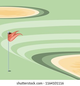 golf curse with sand trap