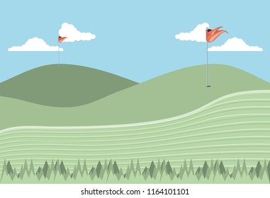 golf curse scene icon