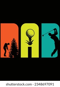 Golf dad vector art design, eps file. design file for t-shirt. SVG, EPS cuttable design file