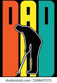 Golf dad vector art design, eps file. design file for t-shirt. SVG, EPS cuttable design file