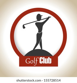 golf design over beige background vector illustration