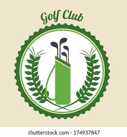 golf design over  beige background vector illustration