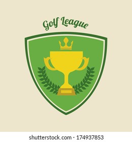 golf design over beige  background vector illustration