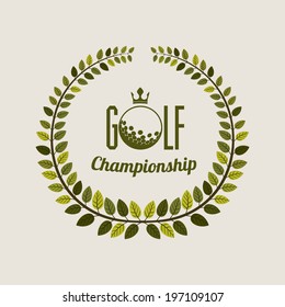 Golf design over beige background, vector illustration