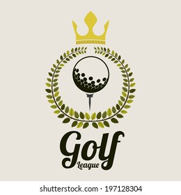 Golf design over beige background, vector illustration