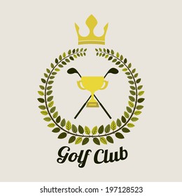 Golf design over beige background, vector illustration