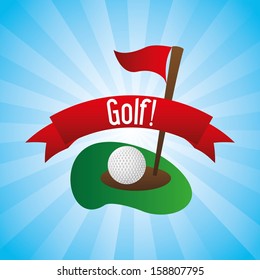 golf design over blue   background vector illustration