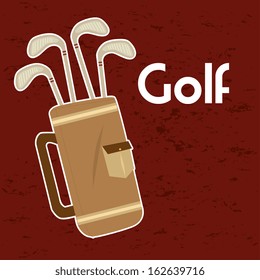 golf design over brown background vector illustration