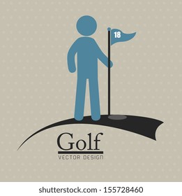 golf design over gray background vector illustration