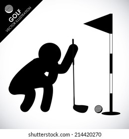 golf design over gray background vector illustration