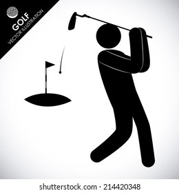 golf design over gray  background vector illustration