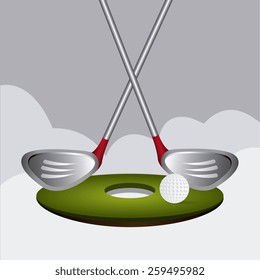 Golf design over gray background, vector illustration.