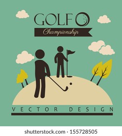 golf design over green background vector illustration