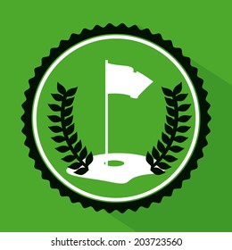 Golf design over green background, vector illustration
