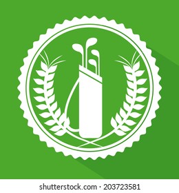 Golf design over green background, vector illustration