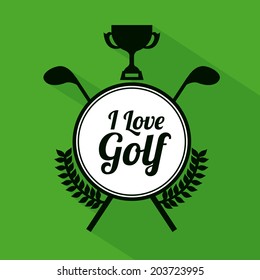 Golf design over green background, vector illustration